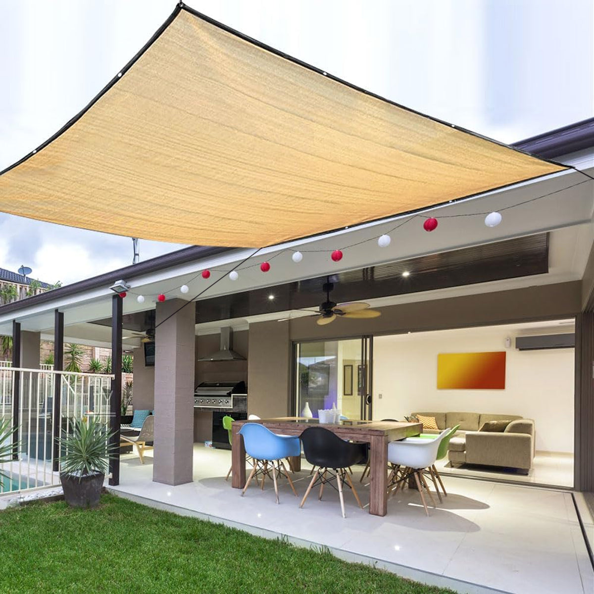 Outdoor - Sunshade Net 3X4 Meters  4 Hooks