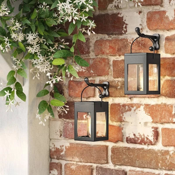 2pk Solar LED Outdoor Deck Lights Matte Black