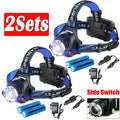 LED Headlamp Rechargeable Head Torch Zoom Headlight Lamp Super Bright Flashlight 3 Modes Work Light