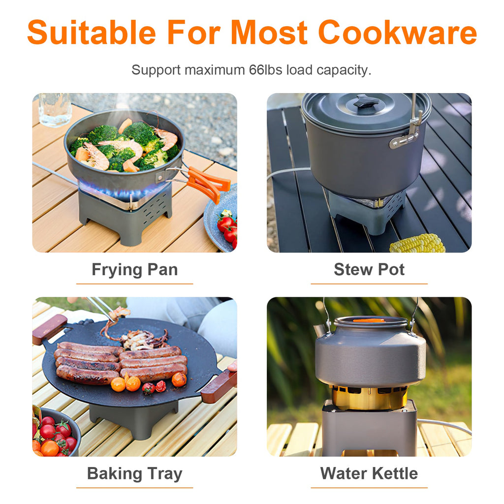 12000W Portable Camping Stove With Cassette Adapter Windproof Outdoor Backpacking Burner With Carrying Case Igniter For Outdoor Hiking Camping Picnic Backpacking