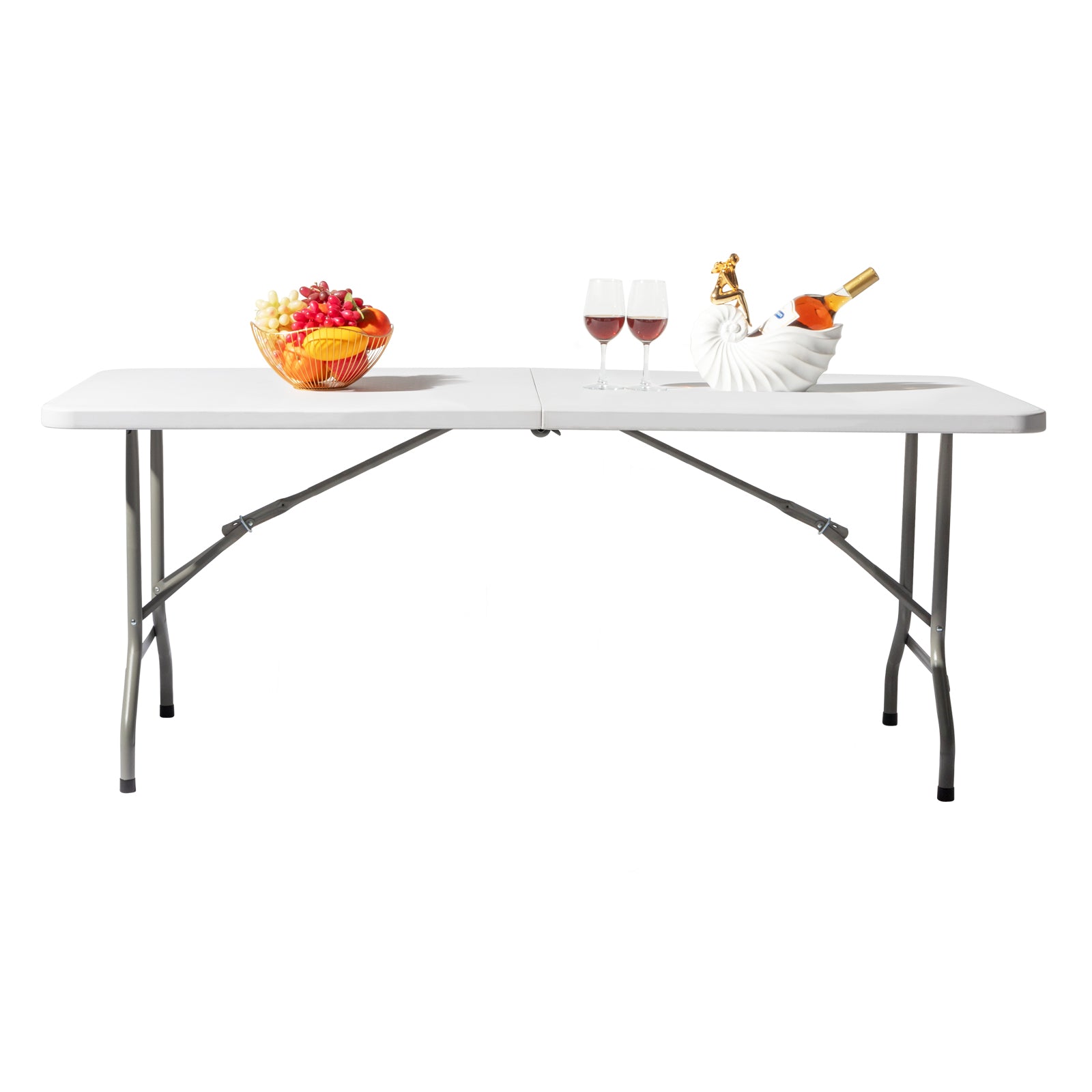 Lightweight Plastic Folding Rectangular Table For Outdoor Lounging